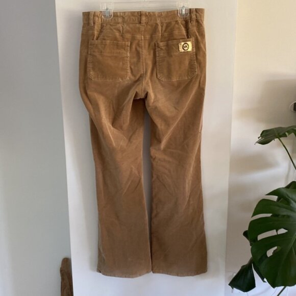 MICHAEL KORS MK tan chino cord corduroy flare jeans pant trouser 10 - Picture 2 of 6